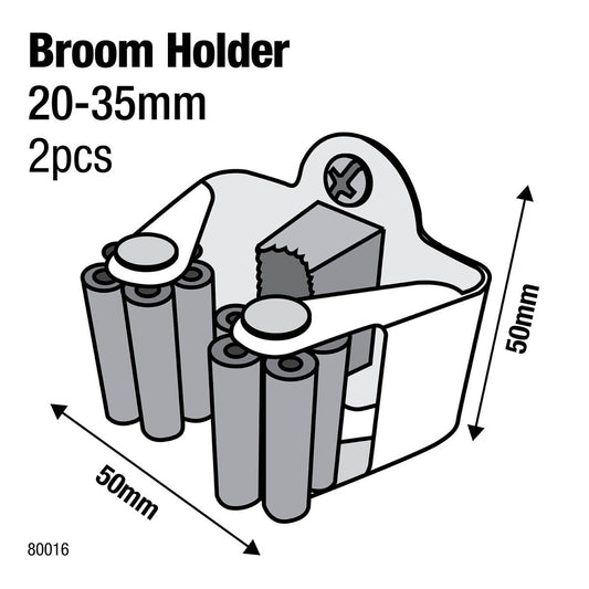 Everhang Broom Holder - 20-35mm - Plastic/Steel - 2 Pack – view 2