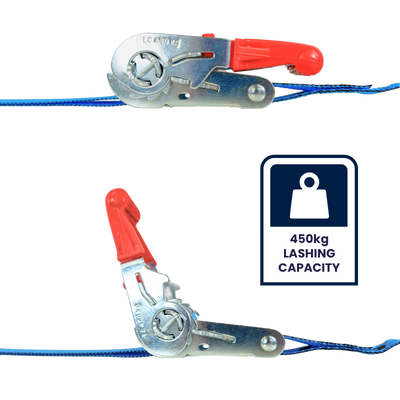 Grunt Ratchet Tie Down 25mm x 5m 450kg Pack of 2 - Durable Load Security