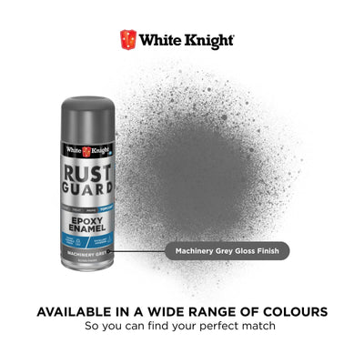 White Knight Rust Guard 310g Epoxy Enamel Spray Paint - Machinery Grey - UV-Resistant - Durable - Quick Dry