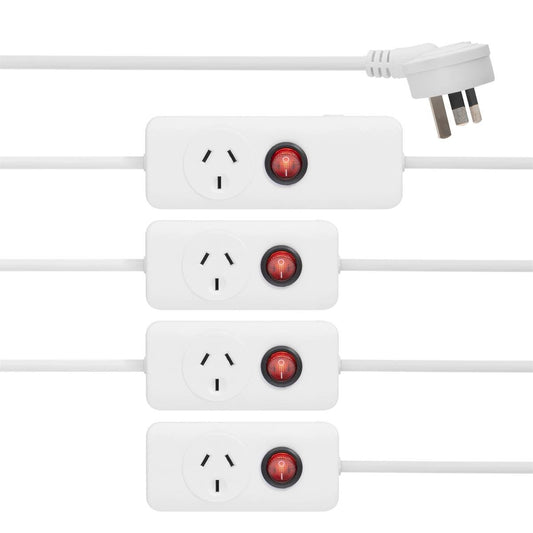 Arlec Extension Lead - 4m - Polypropylene - 4 Outlets with Switches - Auzzistore