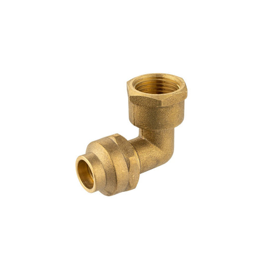 Brasshards Brass Female Flared Compression Elbow 15fl x 15fi - Lead Free - 90° Jointing - Auzzistore