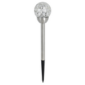 Click Crystal Solar LED Pathway Light - 80mm - Stainless Steel - Outdoor Use