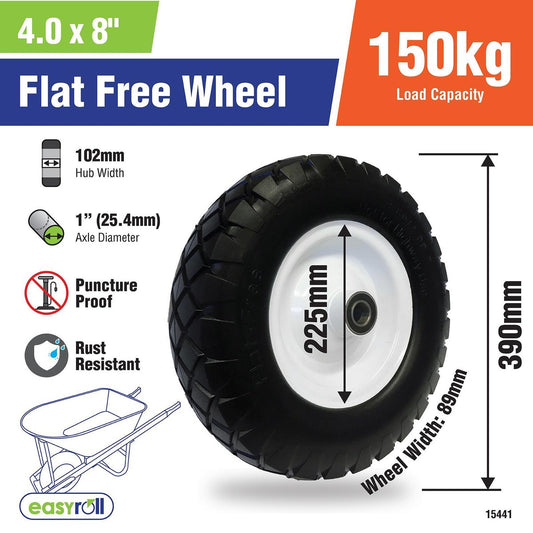 Easyroll Wheelbarrow Wheel - 400x8 - PU Foam/Steel - Puncture Proof – view 2 - Auzzistore