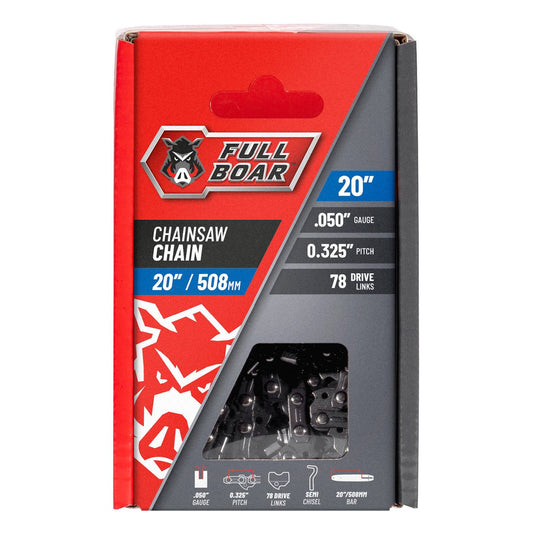 Full Boar Chainsaw Chain - 20" 508mm - Semi Chisel - 78 Drive Links - Auzzistore