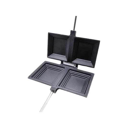 Charmate Portable Cooking Double Jaffle Iron - Cast Iron - 210mm x 530mm - Pre-Seasoned – view 2