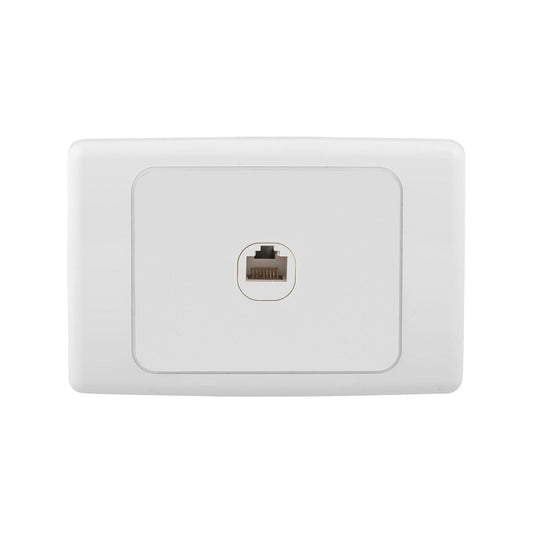 Deta Cat 6 RJ45 Outlet - 118mm x 76mm - Polycarbonate - Wall Mount - Auzzistore
