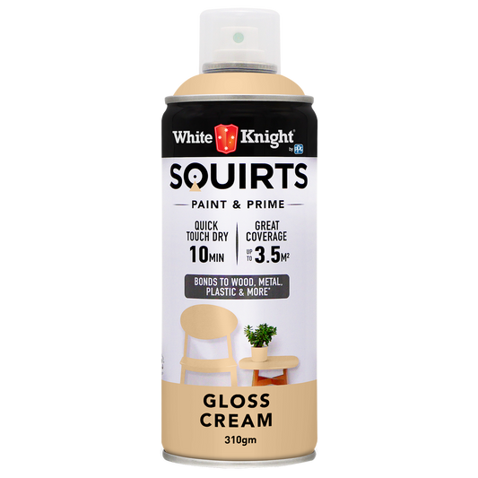 White Knight Squirts Cream Gloss Spray Paint 310g Quick-Dry Durable