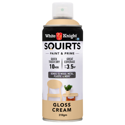 White Knight Squirts Cream Gloss Spray Paint 310g Quick-Dry Durable
