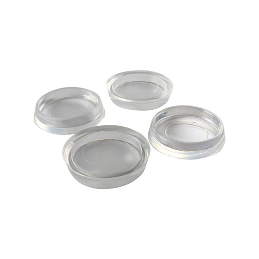 Surface Gard Clear Plastic Round Castor Cup 4 Pack - 37mm - Transparent - Auzzistore