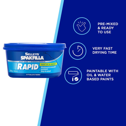 Selleys Spakfilla Rapid Gap Filler 180g Lightweight Moisture Resistant – view 2 - Auzzistore