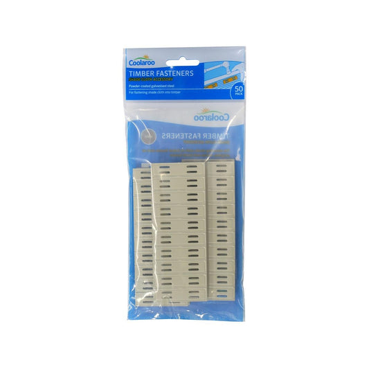 Coolaroo Shell Timber Fasteners 50 Pack - 13mm x 8mm - Durable Shade Cloth Fixings