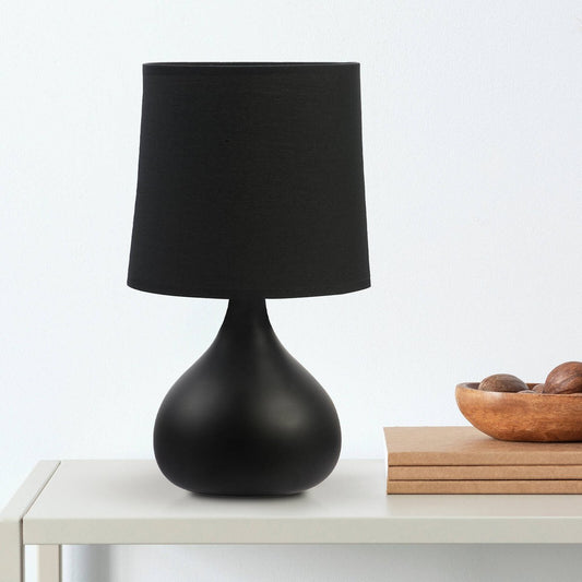 Verve Design Black Dala Table Lamp - Ceramic - 140mm x 250mm - In-line Switch