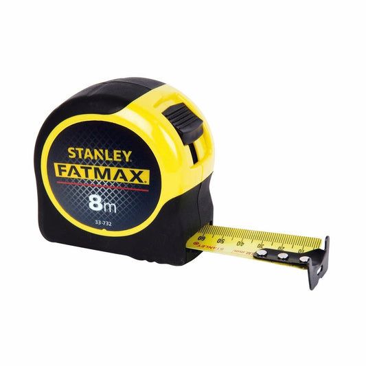 Stanley Fatmax 8m Tape Measure - Wide Blade - Stainless Steel - Durable - Auzzistore