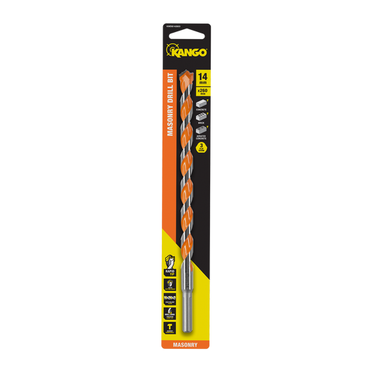 Kango 14mm x 260mm Masonry Drill Bit - Durable Carbide Rapid Tip - Auzzistore