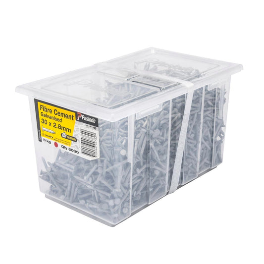 Paslode Galvanised Fibre Cement Nails 30 x 2 8mm 5kg Pack - Auzzistore