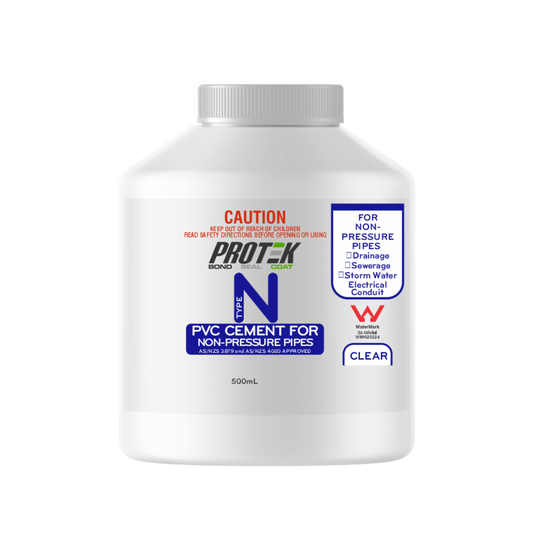 Protek 500ml Type N Clear PVC Cement for Non Pressure Pipes - Auzzistore