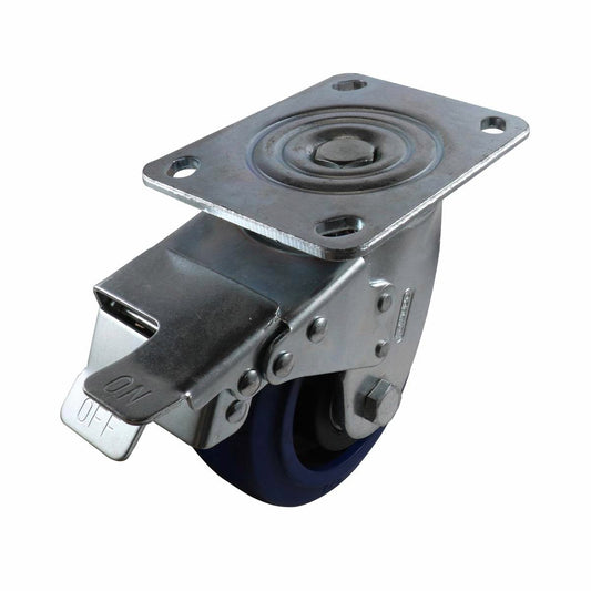 Easyroll Castor - 125mm - Blue Elastic Rubber - Non-Marking - 240kg Load - Auzzistore