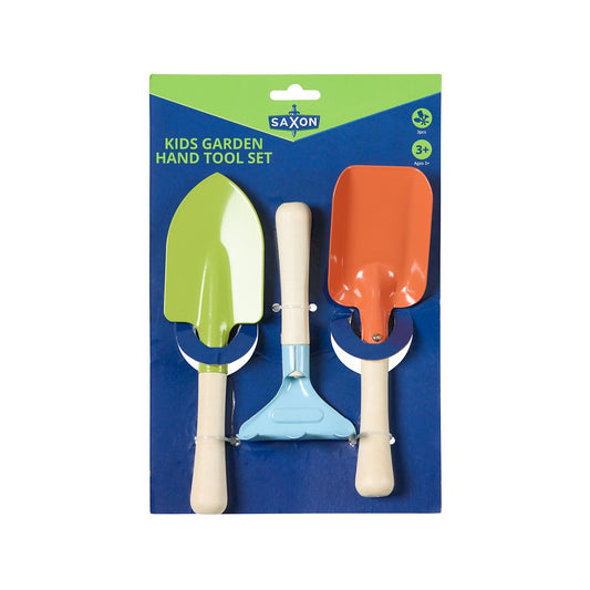 Saxon Kids Garden Tool Set - 3pc Timber - Trowel, Rake, Scoop - Safe & Durable – view 2 - Auzzistore