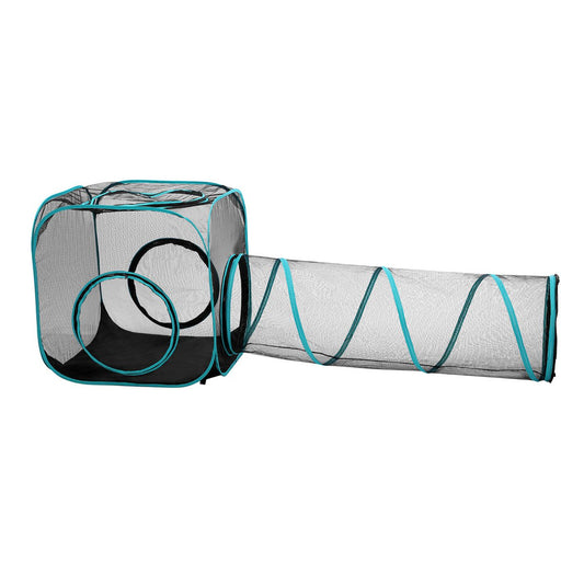 Paws Claws Mesh Pop Up Activity Centre 2 Piece Set 195 x 70 x 70cm - Lightweight, Collapsible - Auzzistore