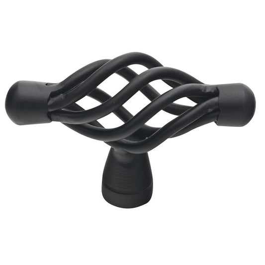 Prestige Black T Shape Knob 71mm Steel Easy Install Matte Finish