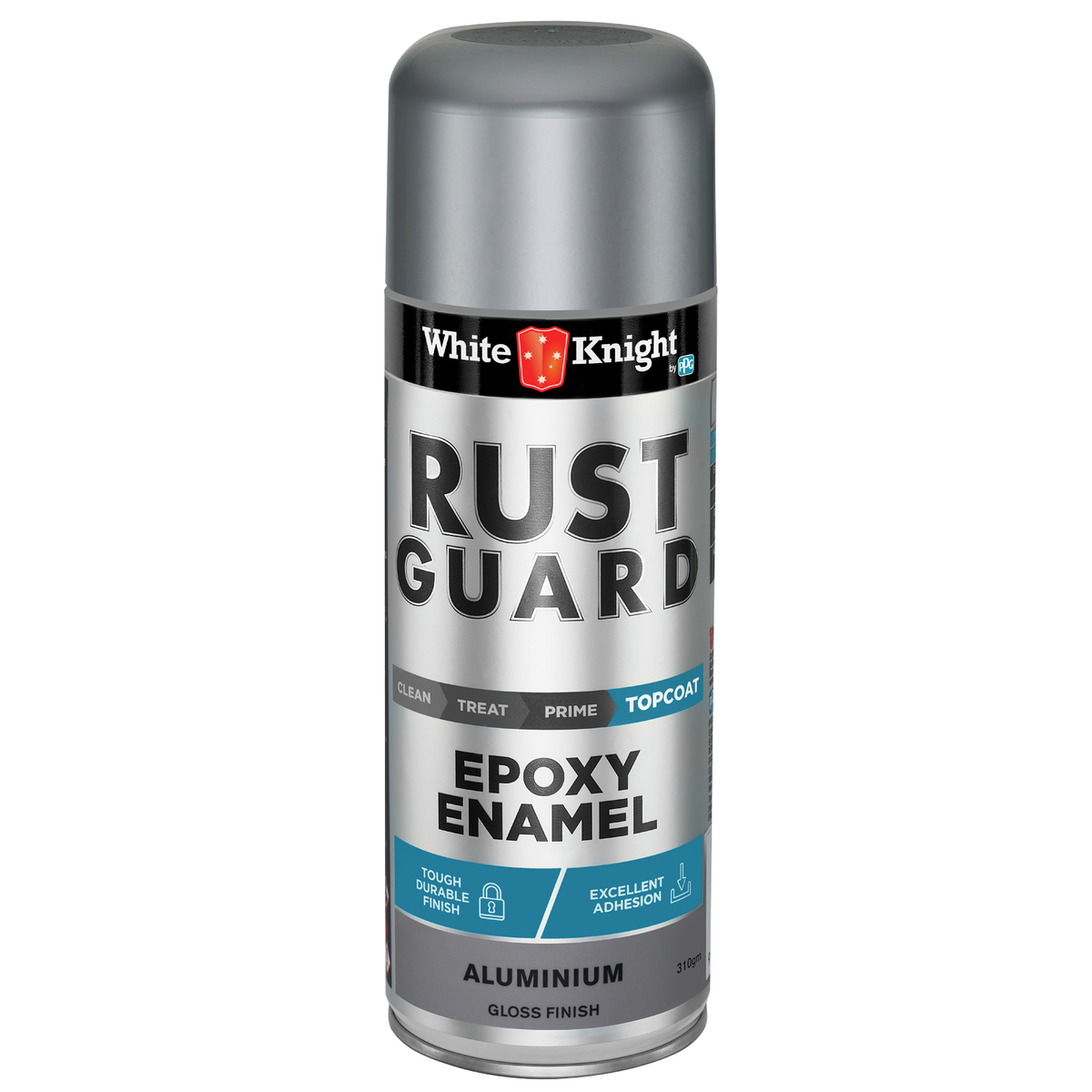 White Knight Rust Guard Spray Paint 310g Aluminium Gloss Durable Finish