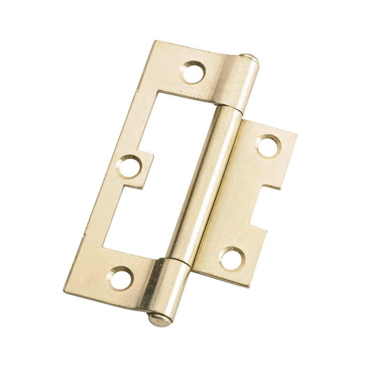 Lane Brass Plated Fixed Pin Easy Fit Hinge 2 Pack - 90 x 54 x 1.6mm