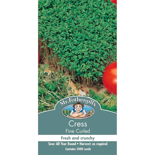 Mr Fothergill Cress Vegetable Seed - 75mm - Green - Quick Growth - Auzzistore