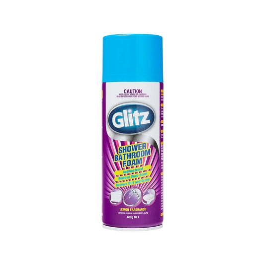 Glitz Bathroom Foam Cleaner 400g Aerosol Can Antibacterial Fast Clean