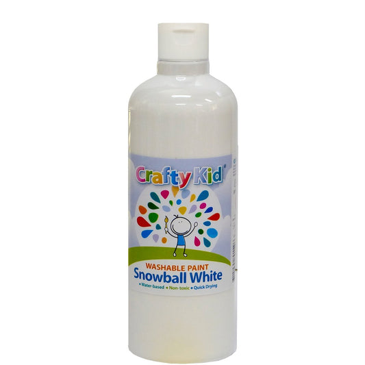Boyle Crafty Kid Washable Paint - 500ml - Snowball White - Quick Drying