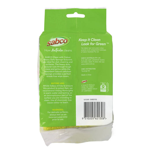 Sabco Clean Heavy Duty Sponge Scourer 6pk - 87mm x 180mm x 107mm - Streak-Free – view 2