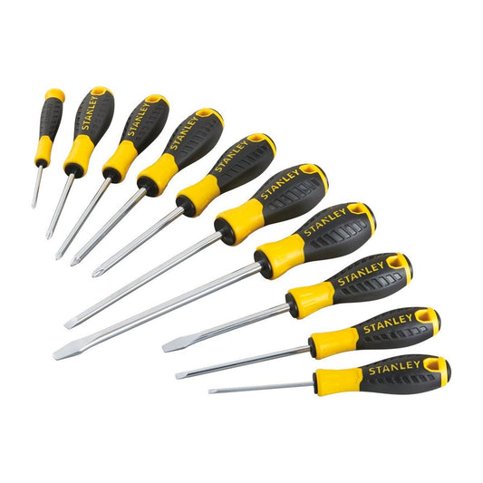 Stanley 10 Piece Essentials Screwdriver Set - 280mm x 37mm x 320mm - Yellow