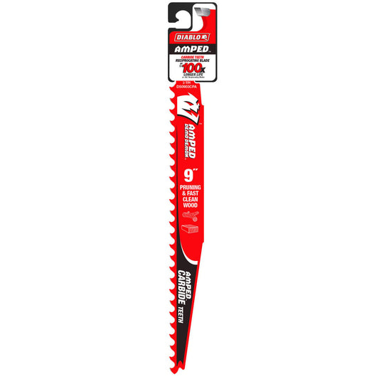 Diablo 9 Amped Demo Demon Carbide Reciprocating Saw Blade 305mm - Pruning & Clean Wood - Durable & Efficient Cutting