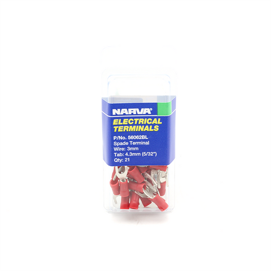 Narva Spade Terminal 4.3mm Flared Vinyl Insulated 21 Pack - Auzzistore