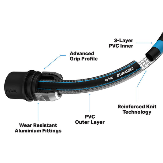 Nylex Duratech Garden Hose 30m x 12mm - Durable 5-Ply PVC - Leak-Free – view 2 - Auzzistore