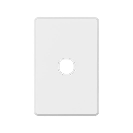 Deta White S Line Series 1 Aperture Wall Plate - Single Gang - 73mm x 113mm - Slim Design - Auzzistore