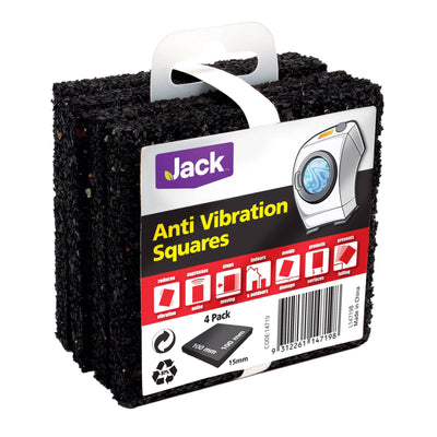 Jack Anti Vibration Squares 100mm x 15mm Rubber 4 Pack