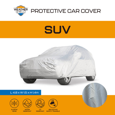 Weathershield Outdoor SUV Car Cover - Full-Size - 1500mm x 1400mm x 4800mm - Silver - Weather-Resistant Protection