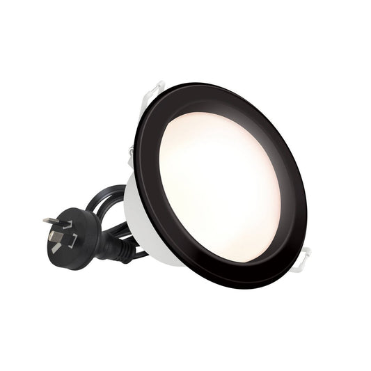 HPM Alina LED Downlight 7W 90mm - Tri Colour - Black - Dimmable - IP44
