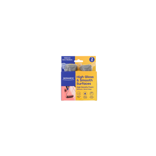 Monarch 100 Mini Rollers 2 Pack - 9mm Nap - High Gloss Finish - Yellow