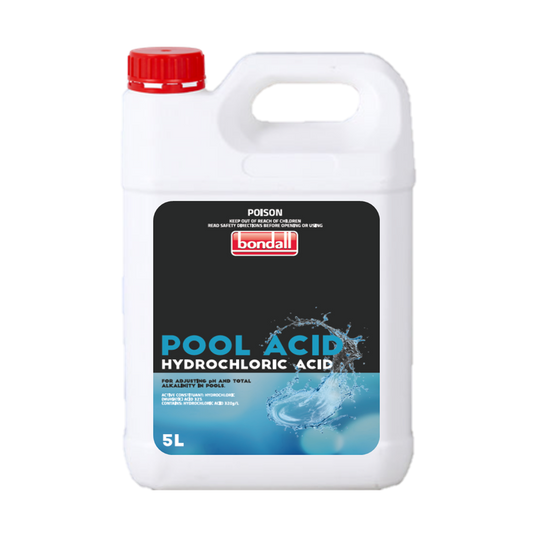 Bondall Pool Acid 5L - Hydrochloric Acid - pH & Alkalinity Adjuster - Auzzistore