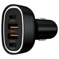 Antsig 80W Multi Port USB Car Charger - 4 Devices - Compact - Black