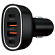 Antsig 80W Multi Port USB Car Charger - 4 Devices - Compact - Black