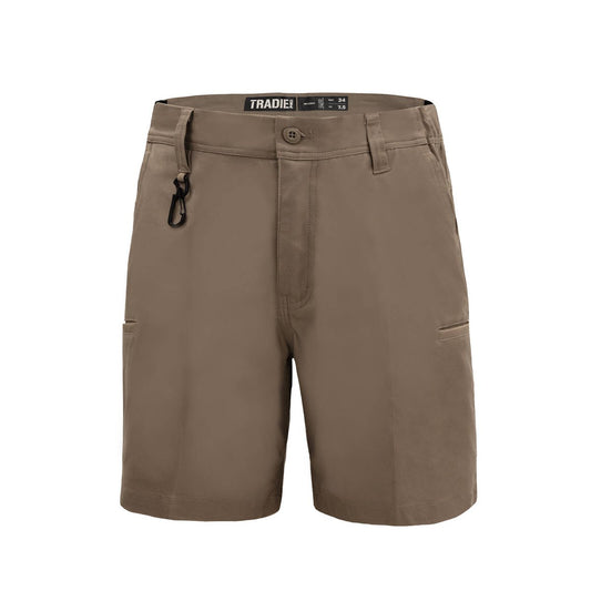 Tradie Pro Khaki Mid Short 87 - 2-Way Stretch Canvas - Reinforced Knees - Cargo Pockets