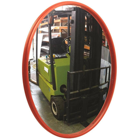 Builders Edge 600mm Safety Traffic Mirror - Impact-Resistant Acrylic - Orange - Auzzistore