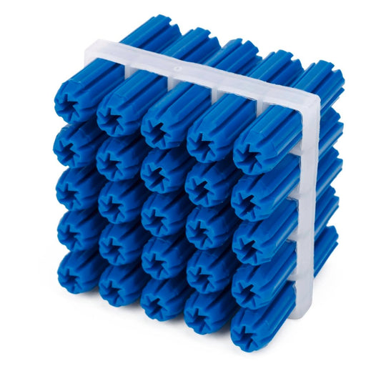 Ramset Blue Wall Plugs 8 x 35mm Plastic Frame of 25 Light Duty - Auzzistore