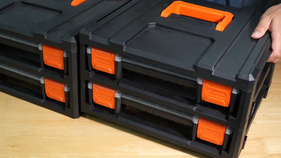 Tactix Modular Storage - 2 Piece - PP - Wall-Mountable, Stackable