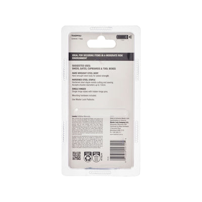 Master Lock Hasp - 112mm Hard Wrought Steel - Strong Cut Resistance