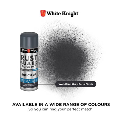 White Knight Rust Guard Touch Up Spray Paint 300g Woodland Grey Satin