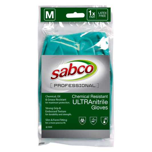 Sabco Chemical Resistant Gloves - 1 Pair - Nitrile - Oil & Grease Resistant - Auzzistore