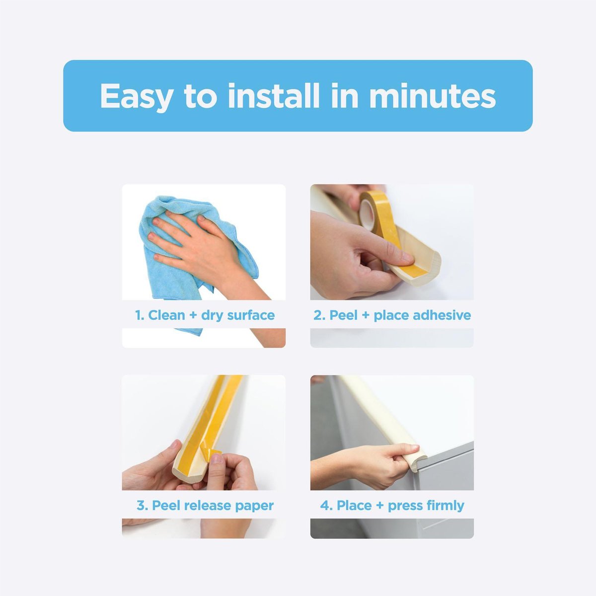 Perma Child Safety 5M Foam Edge Protector Roll - Cream - Softens Edges